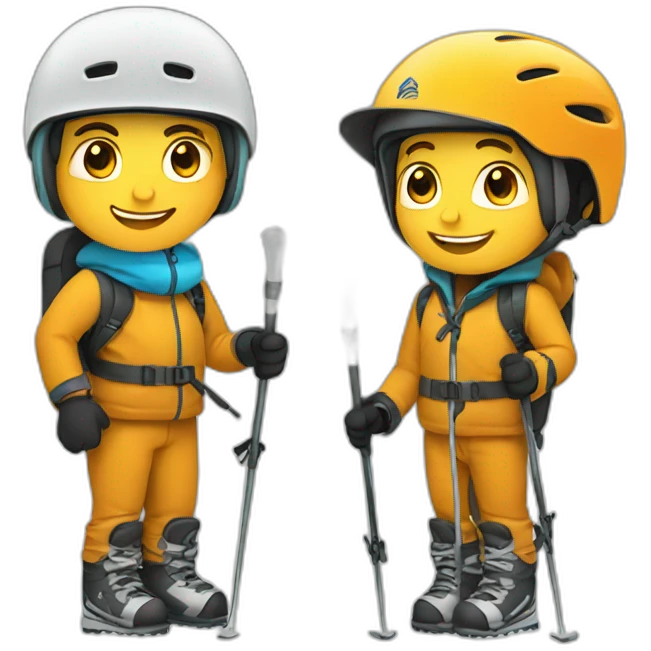 a skier and a mountain climber emoji