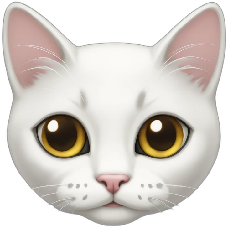 flat shaded white cat o emoji