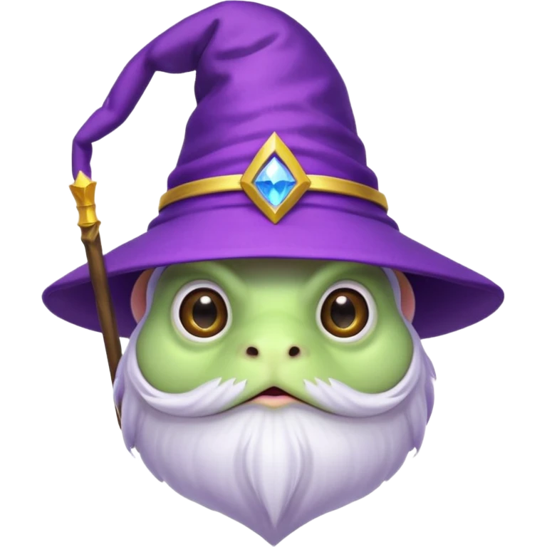 white wizard frog with purple hat emoji