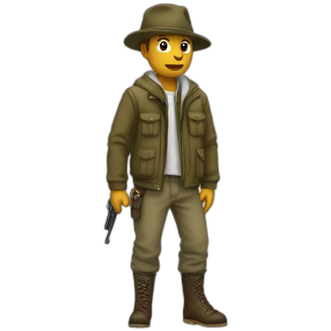 Rappeur en tenue de chasse emoji