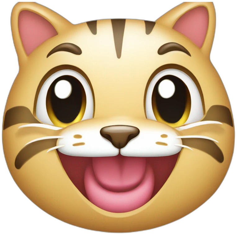 a close up of a Smiling Face with Open Mouth - Icon smiling more broadly with eyes closed cat character character cartoon emoji