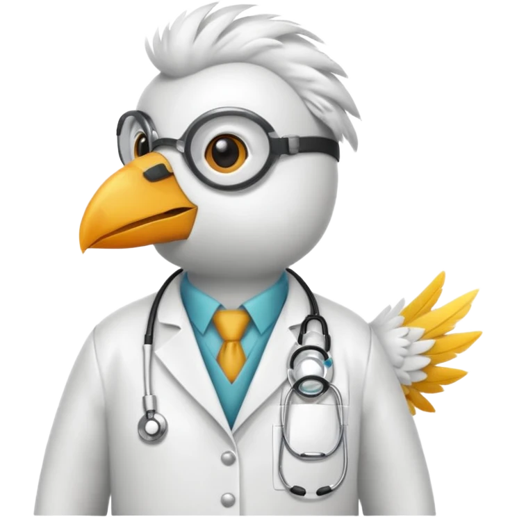 bird in doctor costume emoji
