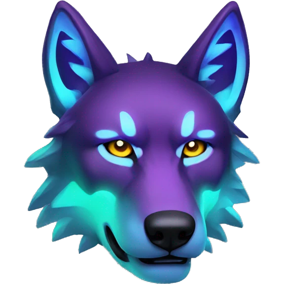 neon cyber wolf emoji