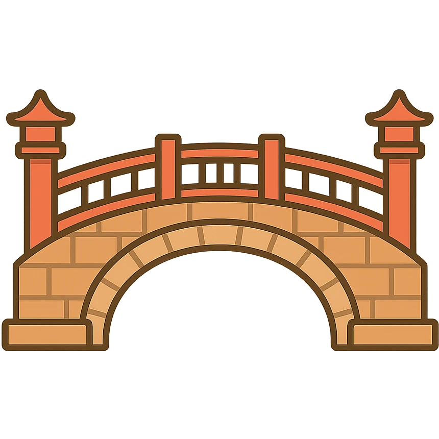 flat toon style cultural bridge emoji