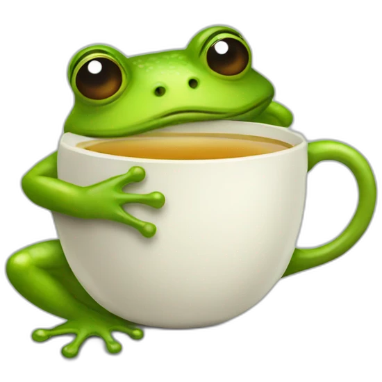 frog drink tea emoji
