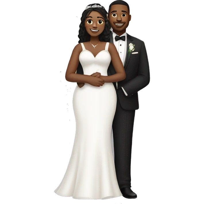 Plus size couple wedding pale emoji
