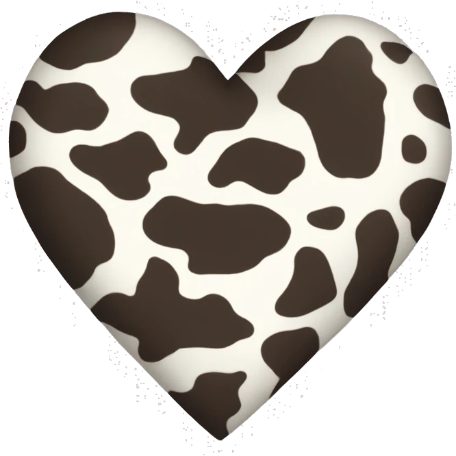 Cow print heart emoji