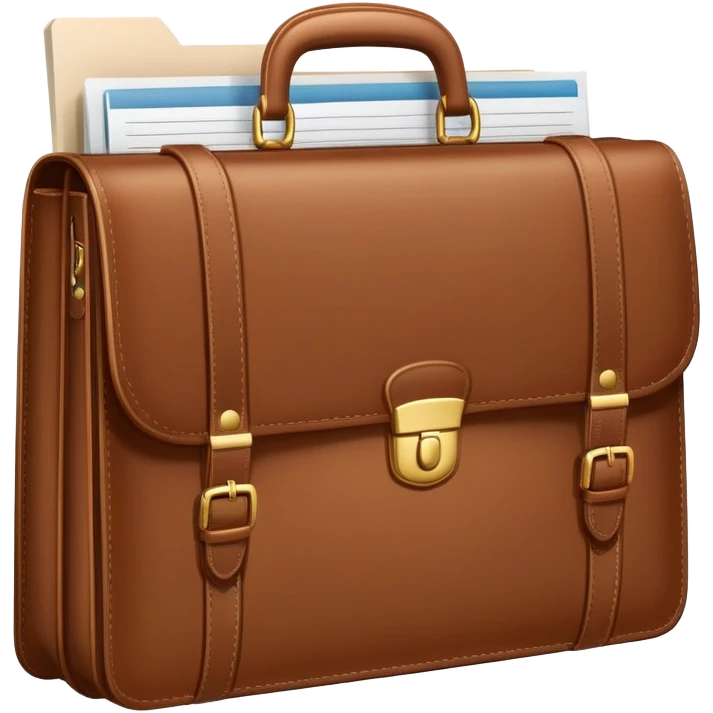 Professional briefcase with document papers emoji