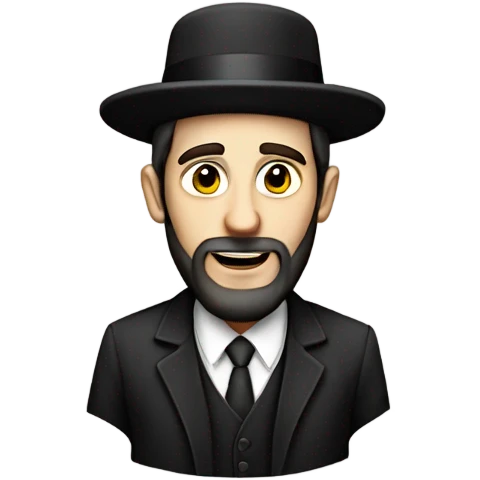Hasidic Jewish man with peus emoji