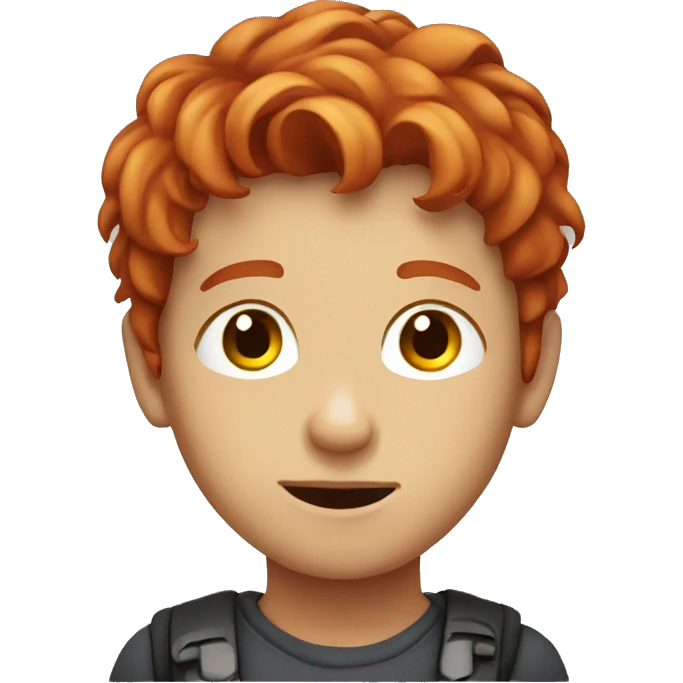 Red haired boy gazing at viewer emoji