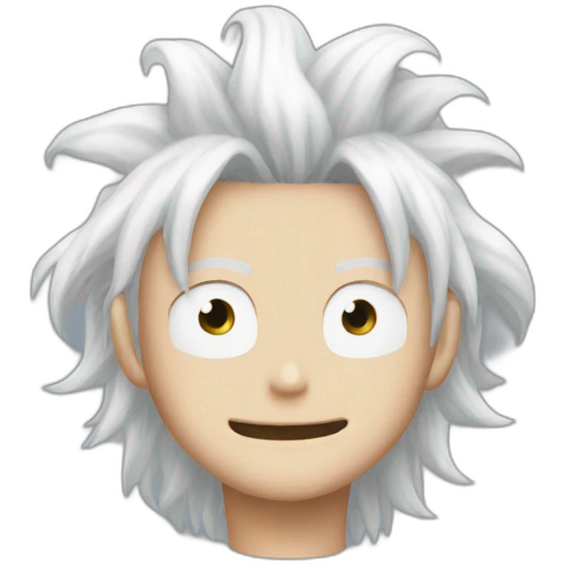 luffy white cloudy hair emoji