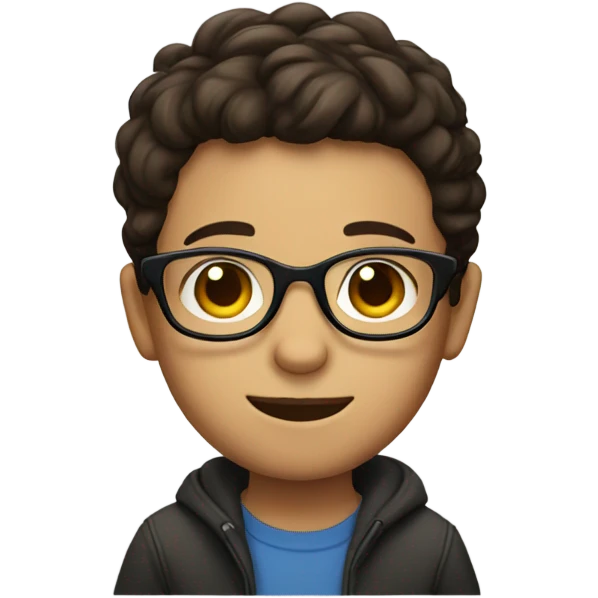 Glasses brunette boy  emoji