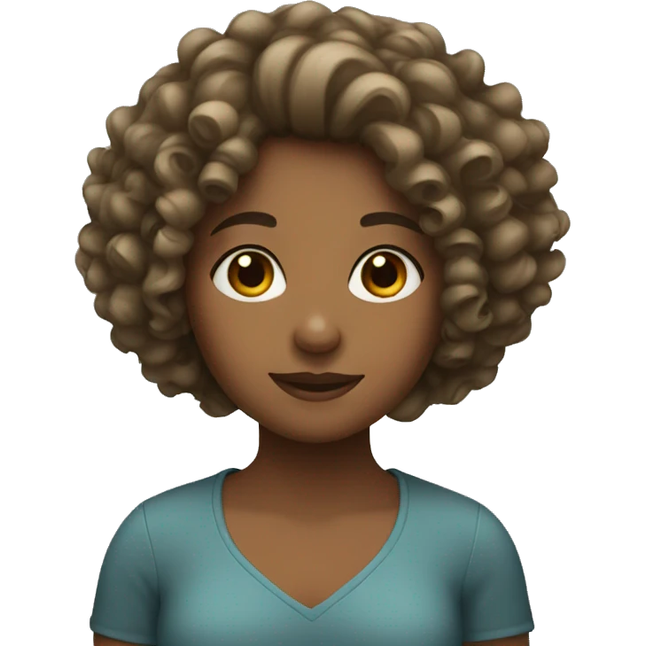 Girl with curly hair  emoji