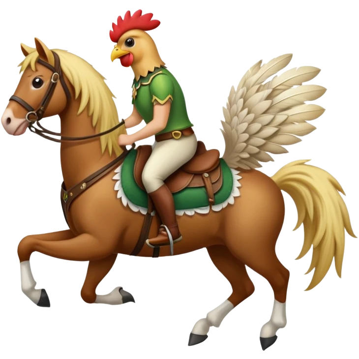 Chicken riding a horse emoji