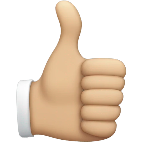 Thumbs up front of hand no fingers showing emoji
