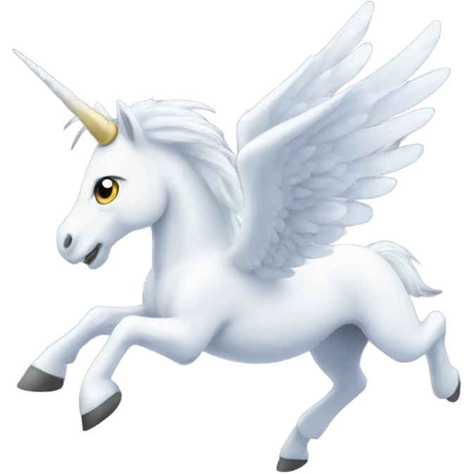 White alicorn in flight emoji