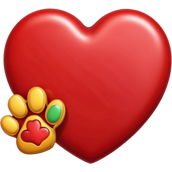 heart with a paw print and a candy emoji