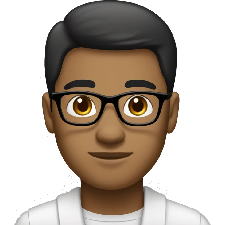 recent graduate with short black hair, curved rectangle glasses and no beard. cappuccino skin color. emoji