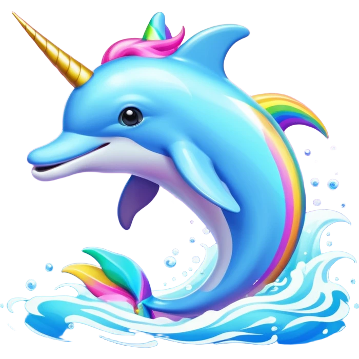 delfin con unicornio  emoji