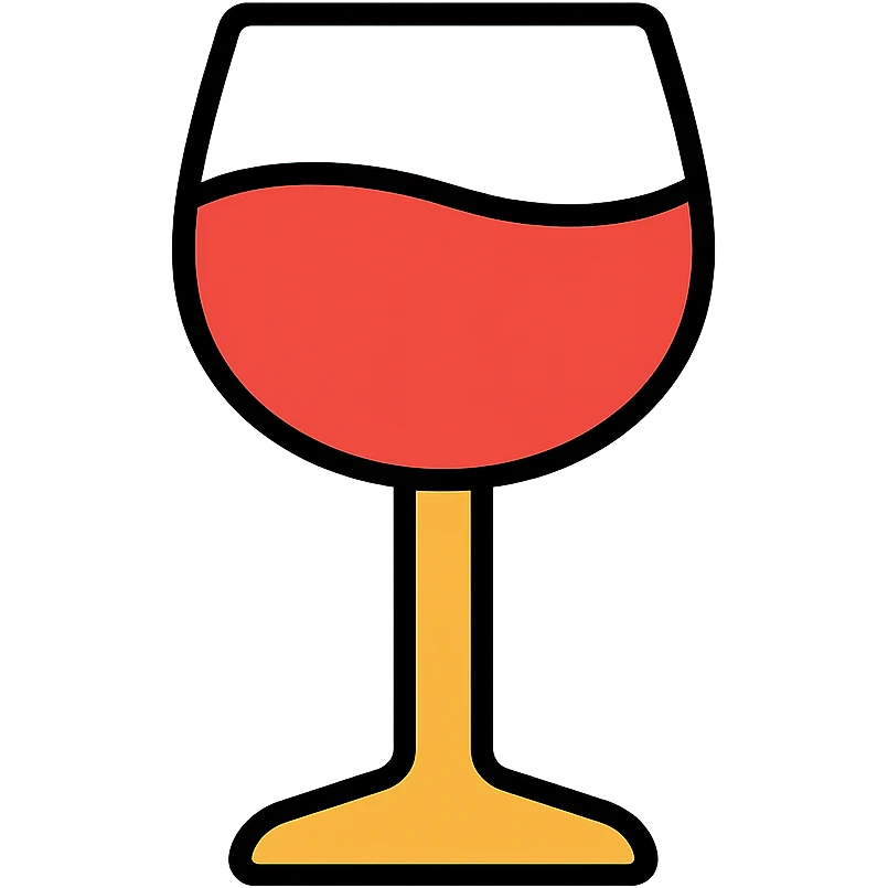 wine glass, color outline icon, subtle color accents emoji