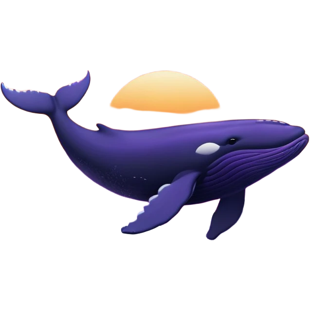 Whale breaching in sunset emoji