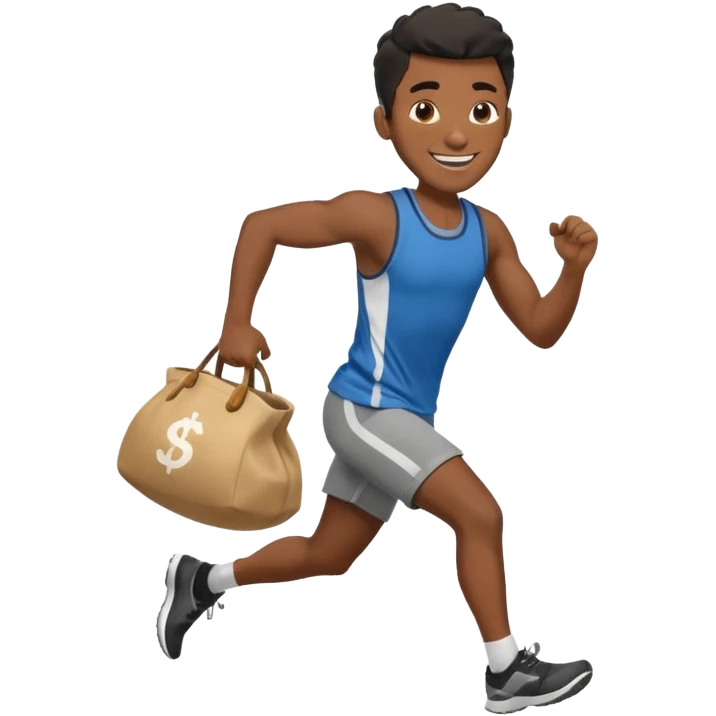 Black Man running with moneybag 💰 emoji