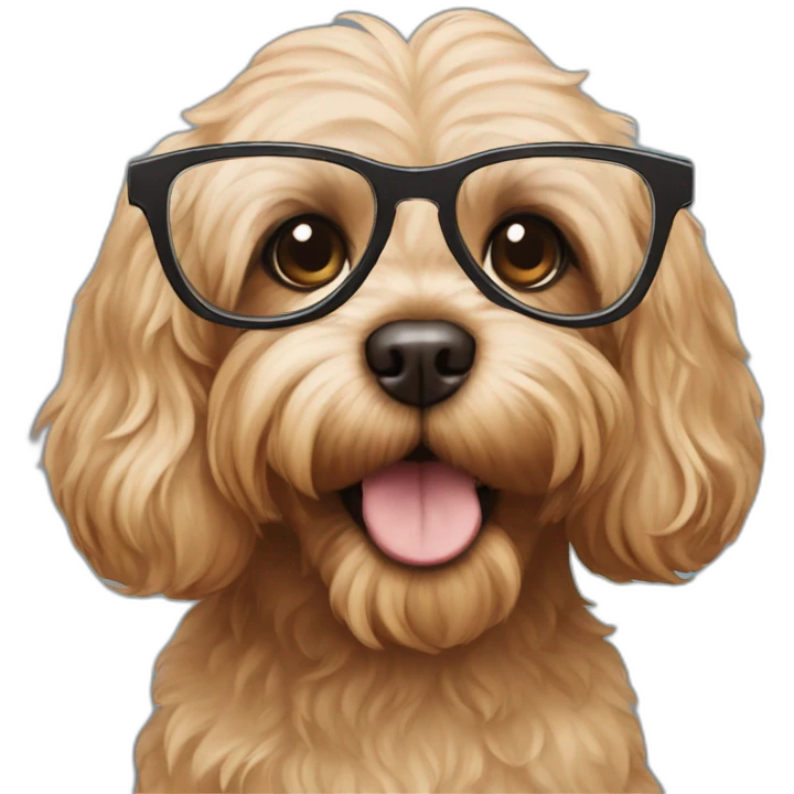 cavoodle wearing glasses emoji