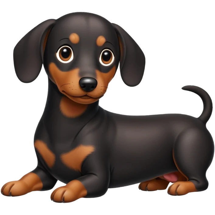 Black sausage dog emoji