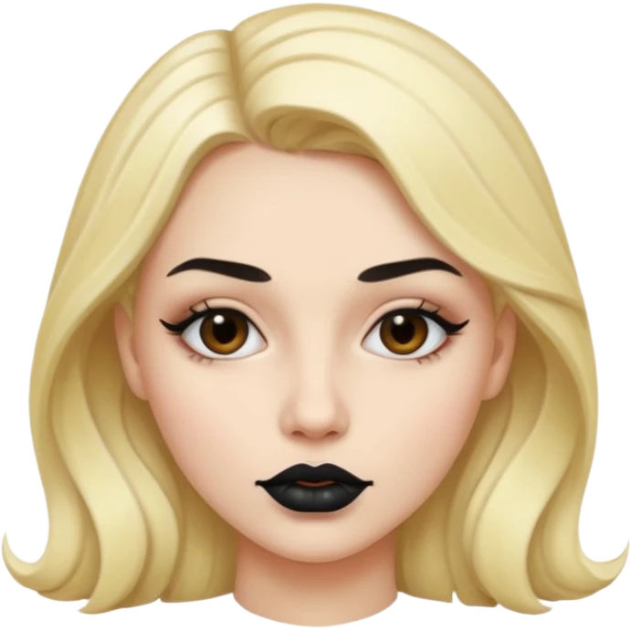 woman with black colored lips emoji