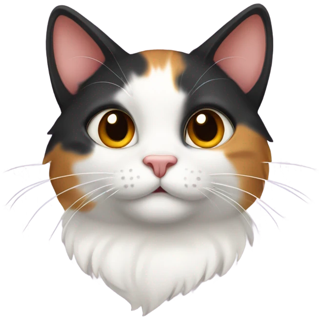 Calico cat with heart emoji