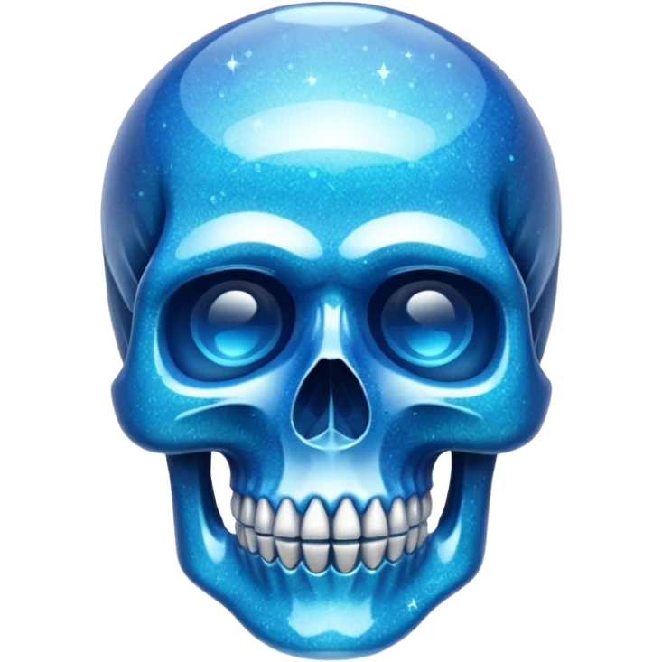 glitter azul skull crystal emoji
