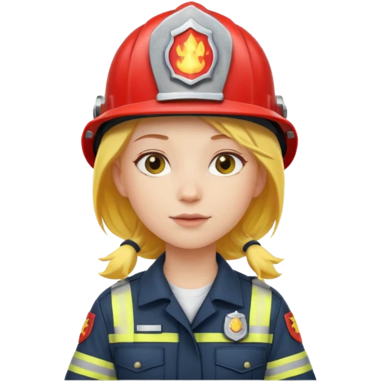 girl fireman with yellow hair emoji