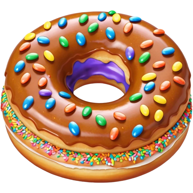 Donut with rainbow sprinkles emoji