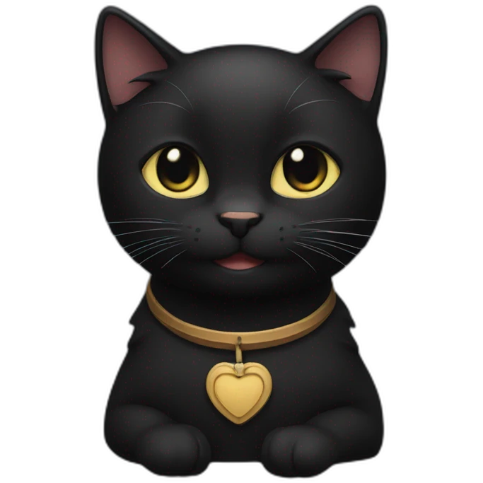 The black Cat smiles cute with the name akulshin emoji
