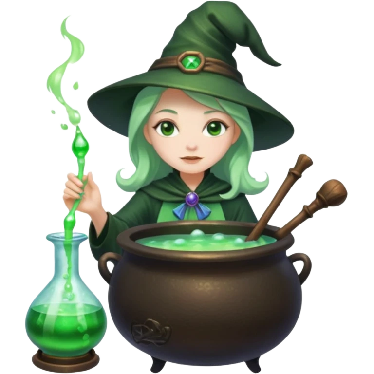 green witch cooking potion emoji
