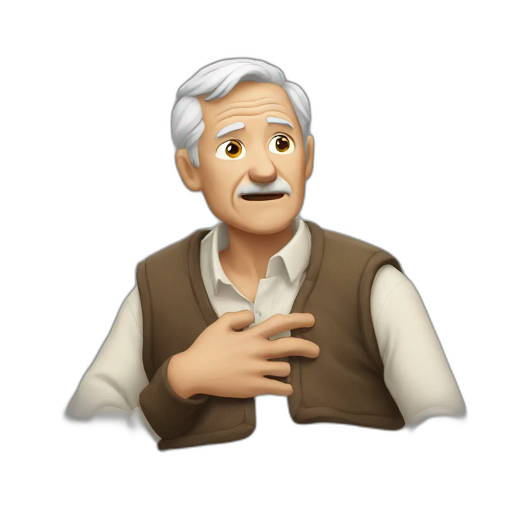 old man grabbing his chest emoji