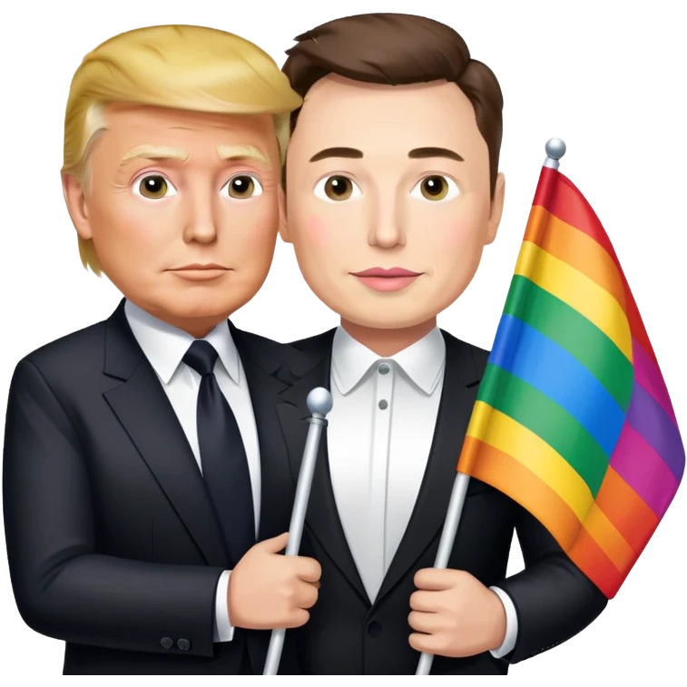 Donald trump and Elon musk with a gay men’s pride flag emoji