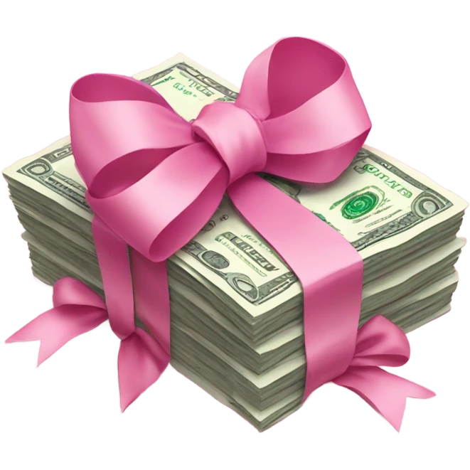 pink money with pink bow emoji