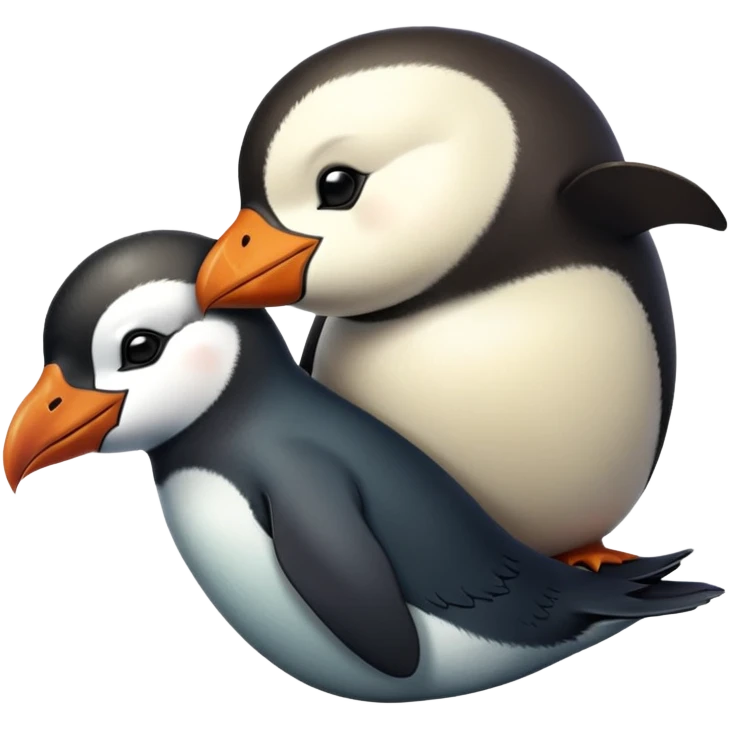 Pudge from dota 2 kisses penguin in a neck emoji