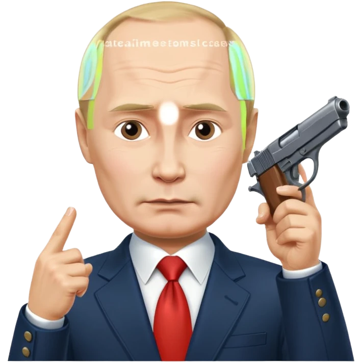 Путин наводит пистолет себе на висок emoji