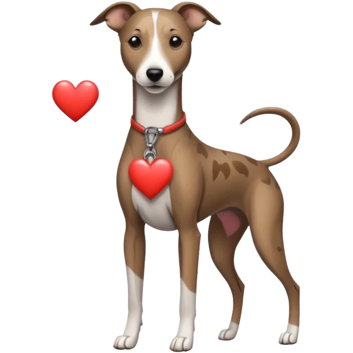 brindle whippet hearts emoji