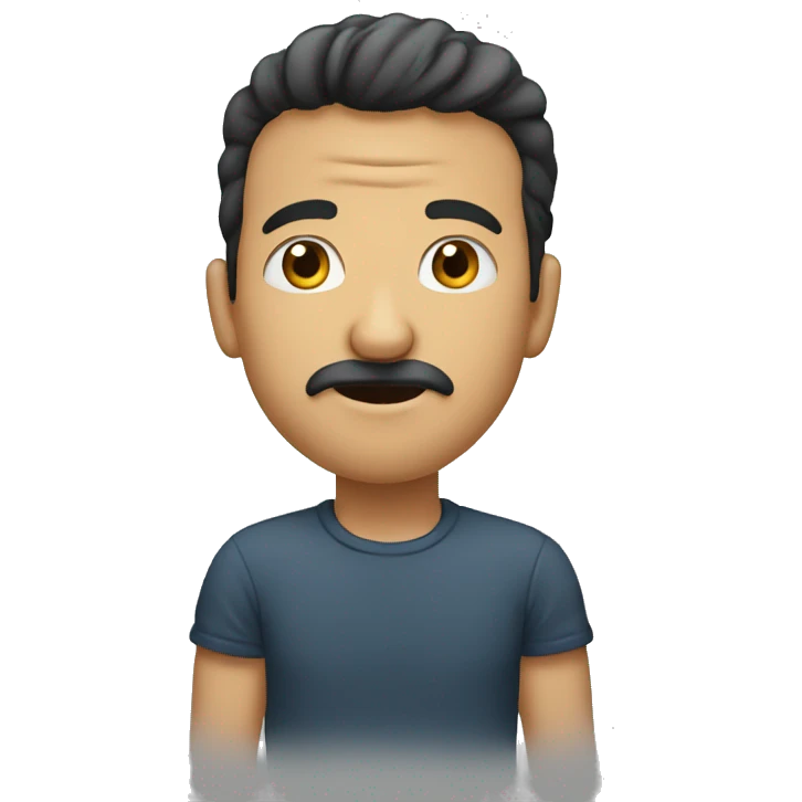 man biting his lower lip hand on chin emoji