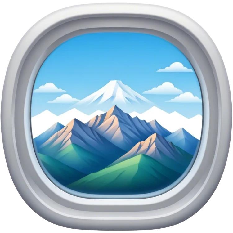 Airplane window with moutains emoji