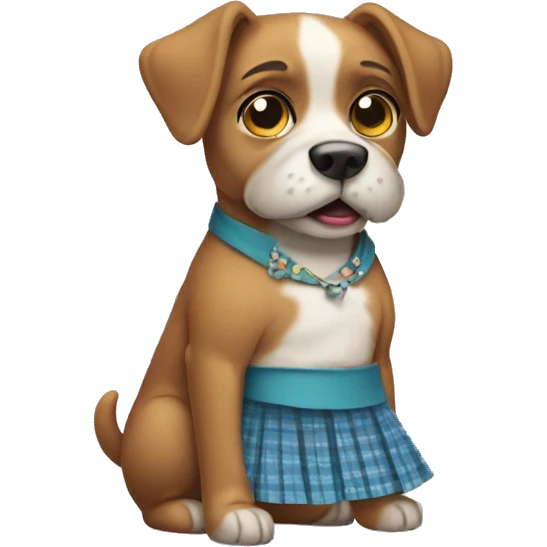 Dog wearing a skirt emoji