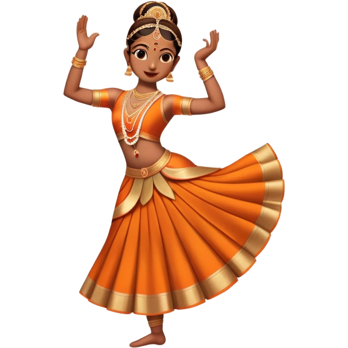 cinematic-realistic-bharatanatyam-dance-emoji,-depicted-as-an-elegant-classical-indian-dance-performance-with-graceful-poses,-intricate-costumes,-and-expressive-hand-gestures,-rendered-with-rich-textures-and-warm-dramatic-lighting, single dancer emoji