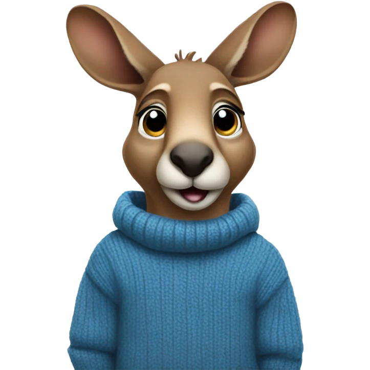 Kangaroo in blue sweater  emoji