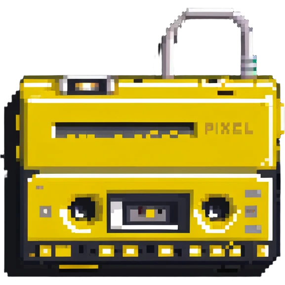 Yellow Sony Walkman cassette player from the 1980s emoji
