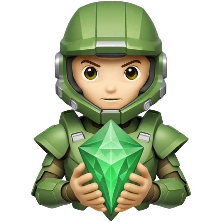 master chief holding a green mystic hollow triangle emoji