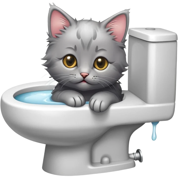 Flush kitty down toilet emoji