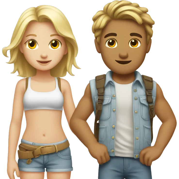 vacation white Boy and the Girl white  emoji
